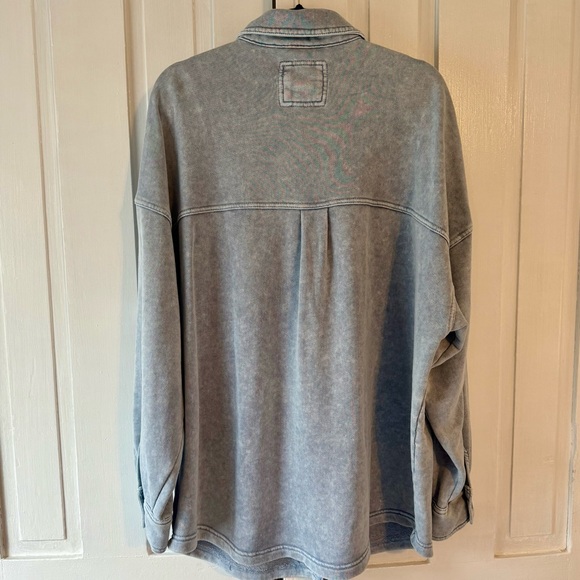 Aerie Light Heathered Blue Oversized Lumberjane Fleece - Picture 5 of 6